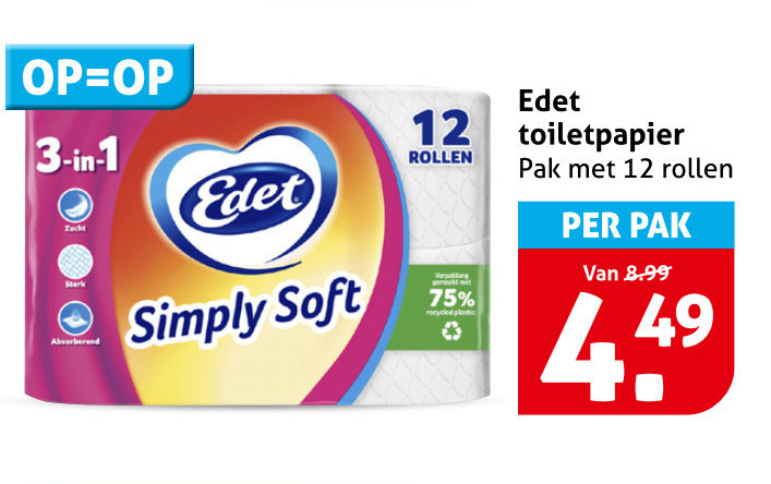 Edet   toiletpapier folder aanbieding bij  Hoogvliet - details