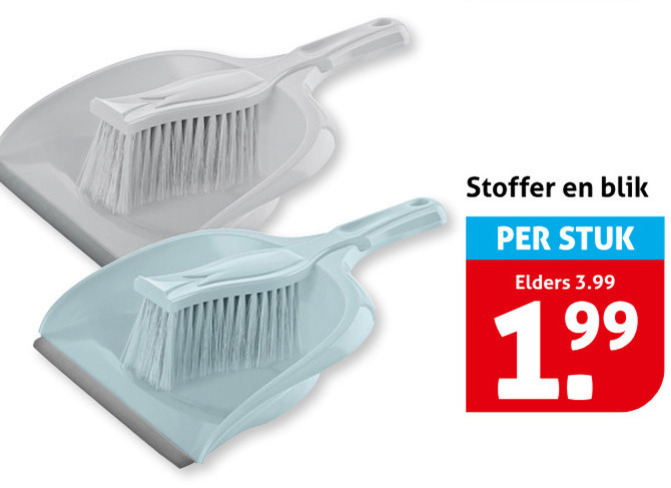 stoffer en blik stuk elders 3.99 folder aanbieding bij Hoogvliet