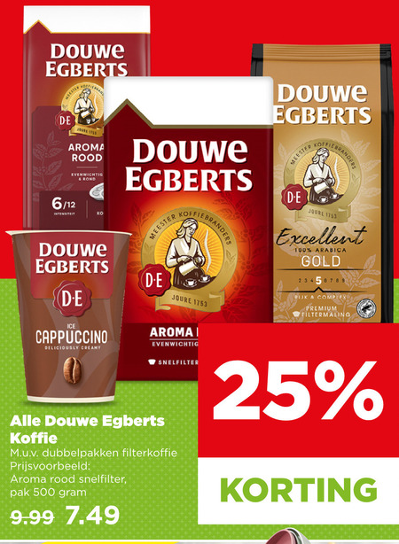 Douwe Egberts   koffie, koffiebonen folder aanbieding bij  Plus - details