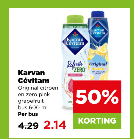 Karvan Cevitam   limonadesiroop folder aanbieding bij  Plus - details