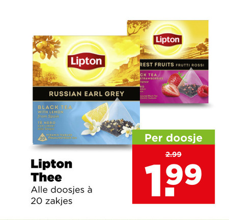 lipton thee 20 rest fruits frutti rossi tea russian earl grey black with lemon from spain nero flavoured doosjes zakjes doosje folder aanbieding bij Plus Lipton thee folder aanbieding bij Plus - details