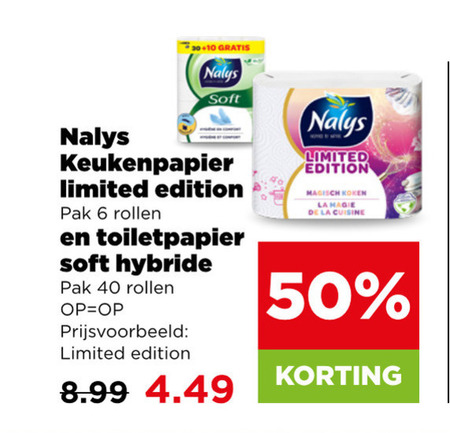 nalys toiletpapier keukenpapier 6 10 30 40 50 soft limited edition pak rollen hybride magisch koken la magie cuisine folder aanbieding bij Plus Nalys toiletpapier, keukenpapier folder aanbieding bij Plus - details