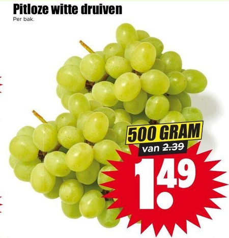 druiven 500 pitloze witte bak folder aanbieding bij Dirk