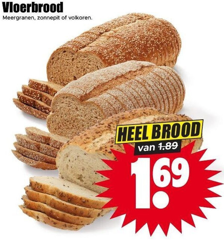brood vloerbrood meergranen zonnepit volkoren folder aanbieding bij Dirk