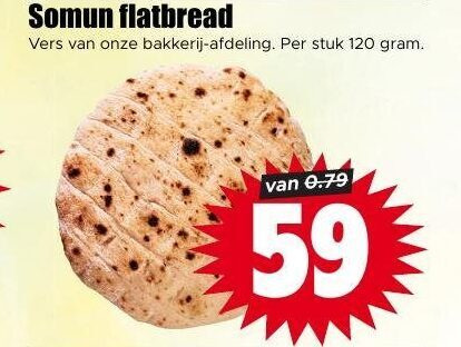 brood 120 flatbread vers bakkerij afdeling stuk folder aanbieding bij Dirk