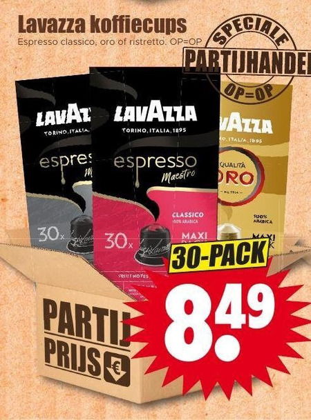 Lavazza   koffiecups folder aanbieding bij  Dirk - details