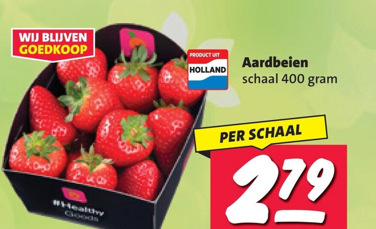aardbeien 279 400 healthy holland schaal folder aanbieding bij Nettorama