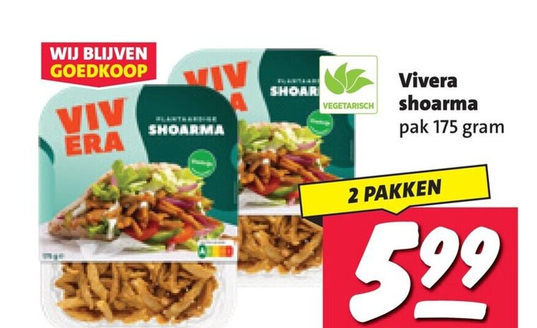 vivera vegetarisch 2 shoarma pak pakken folder aanbieding bij Nettorama Vivera vegetarisch folder aanbieding bij Nettorama - details