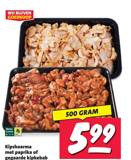 kip shoarmavlees 500 beter kipshoarma paprika gegaarde folder aanbieding bij Nettorama