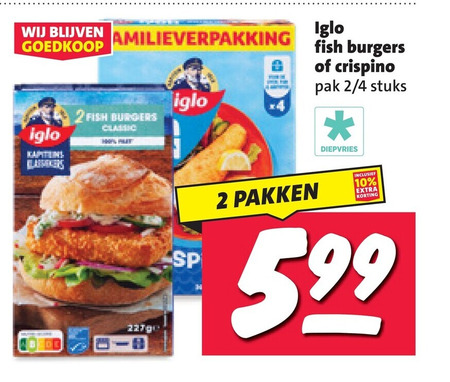 Iglo   visburgers folder aanbieding bij  Nettorama - details