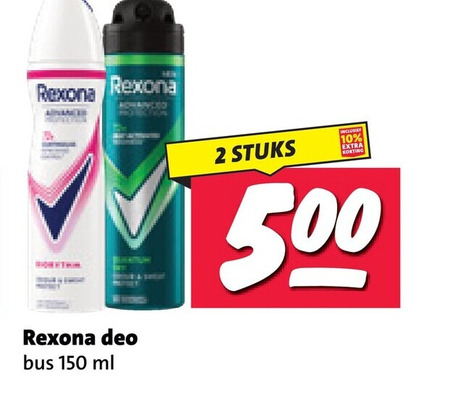 rexona deodorant 2 10 150 500 deo bus ml stuks folder aanbieding bij Nettorama Rexona deodorant folder aanbieding bij Nettorama - details