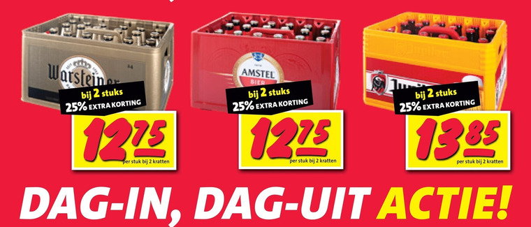 amstel warsteiner jupiler krat bier 2 24 25 stuks stuk kratten dag folder aanbieding bij Nettorama Amstel krat bier folder aanbieding bij Nettorama - details