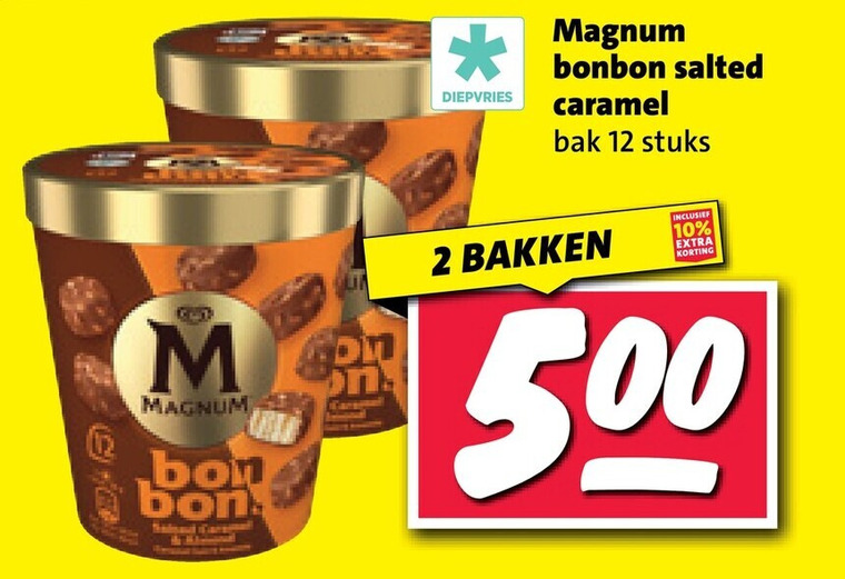magnum ijsspecialiteit 2 10 12 500 bonbon salted diepvries caramel bak stuks bakken bon folder aanbieding bij Nettorama Magnum ijsspecialiteit folder aanbieding bij Nettorama - details