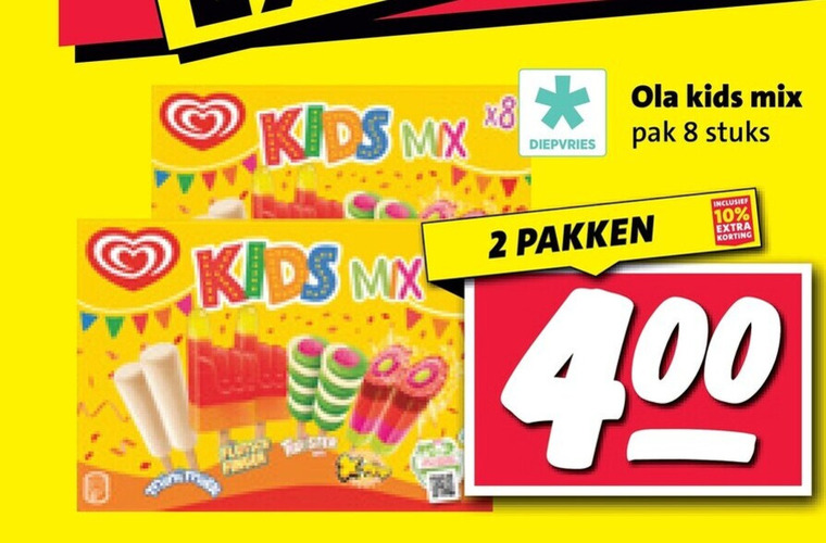ola ijslollies 2 8 9 10 kids mix diepvries pak stuks pakken folder aanbieding bij Nettorama Ola ijslollies folder aanbieding bij Nettorama - details
