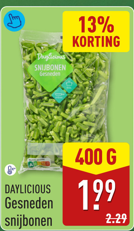 snijbonen 8 13 400 gesneden folder aanbieding bij Aldi