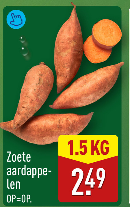 zoete aardappelen folder aanbieding bij Aldi