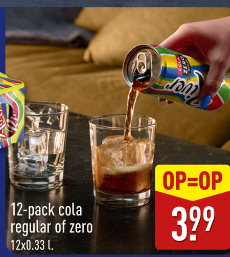cola 12 pack regular zero l folder aanbieding bij Aldi