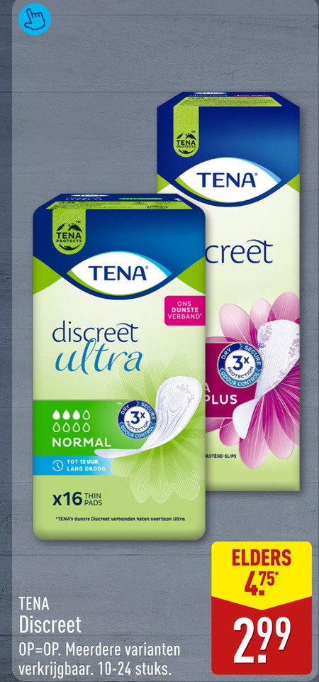 Tena Lady   incontinentieverband folder aanbieding bij  Aldi - details