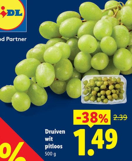 druiven 500 partner wit pitloos folder aanbieding bij Lidl