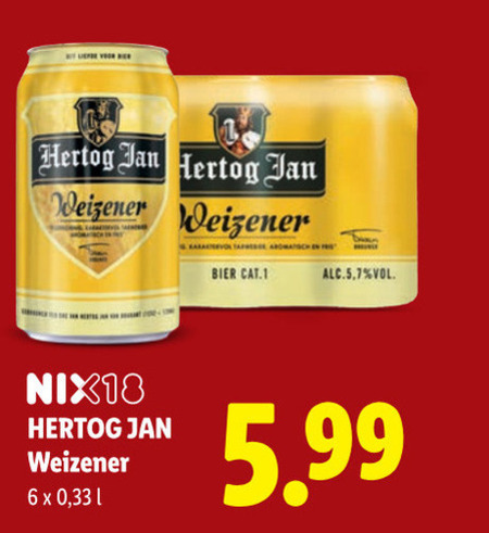 hertog jan speciaalbieren 6 weizener bier nix18 33 5.99 folder aanbieding bij Lidl Hertog Jan speciaalbier folder aanbieding bij Lidl - details
