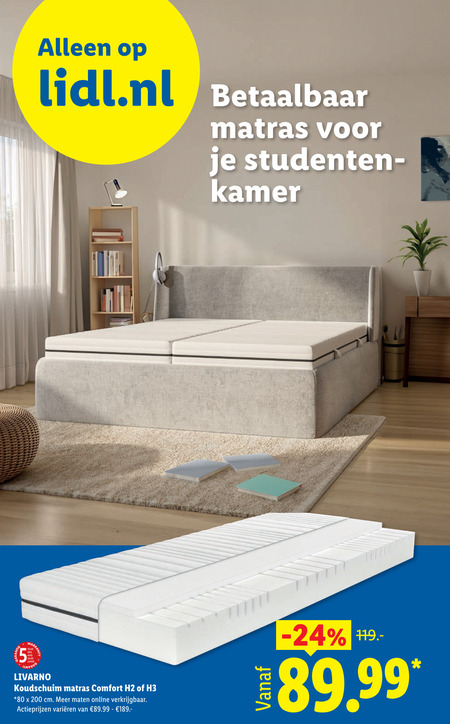 matras 5 80 200 lidl.nl kamer year jahre livarno koudschuim comfort cm maten online varieeren folder aanbieding bij Lidl