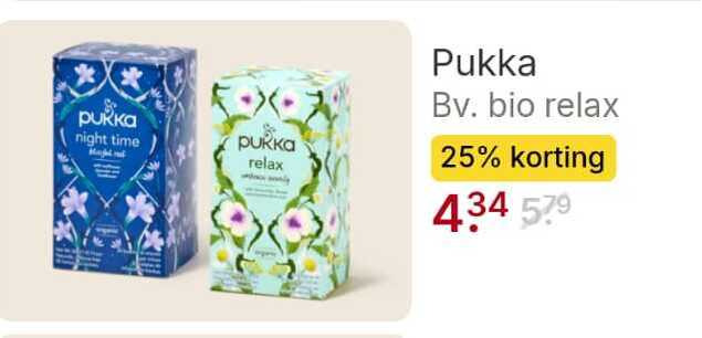 pukka thee 25 night time relax bio folder aanbieding bij Picnic Pukka thee folder aanbieding bij Picnic - details