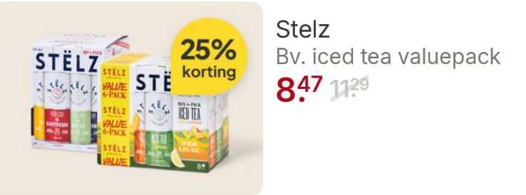 stelz hard seltzer 6 25 1129 pack mix iced tea valuepack folder aanbieding bij Picnic Stelz hard seltzer folder aanbieding bij Picnic - details