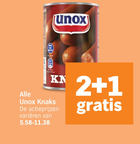 Unox   knakworst folder aanbieding bij  Albert&nbsp;Heijn - details
