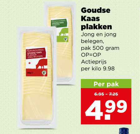 kaasplakken 25 500 goudse kaas jong belegen pak actieprijs kilo 4 99 folder aanbieding bij Plus