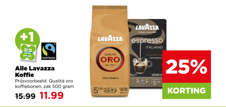 lavazza koffiecups koffiebonen koffie 10 25 100 500 1 buiten servies zegel fairtrade qualita zak torino italia 5 espresso arabica for black coffee beans ge deal italiano classico latte ground co intensity 2 folder aanbieding bij Plus Lavazza koffie, koffiebonen folder aanbieding bij Plus - details