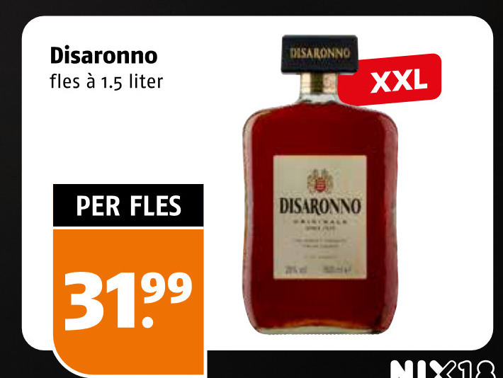 disaronno amaretto fles liter xxl nix18 folder aanbieding bij Poiesz Disaronno amaretto folder aanbieding bij Poiesz - details