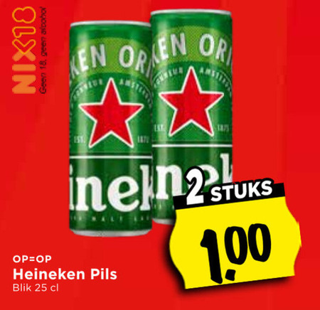 heineken blikjes bier 18 25 nix18 ge oren pils blik stuks 1 00 folder aanbieding bij Vomar Heineken blikje bier folder aanbieding bij Vomar - details