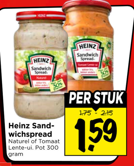Heinz   sandwich spread folder aanbieding bij  Vomar - details
