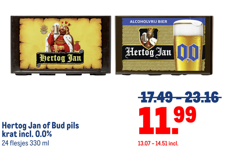 hertog jan bud krat bier alcoholvrij 10 24 330 delen for fa arme elves la pils 0.0 ml folder aanbieding bij Makro Bud alcoholvrij bier, krat bier folder aanbieding bij Makro - details