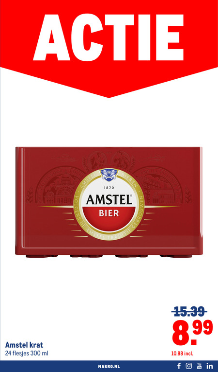 Amstel   krat bier folder aanbieding bij  Makro - details