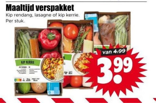groentenpakket maaltijd verspakket kip rendang lasagne kerrie stuk 3.99 folder aanbieding bij Dirk