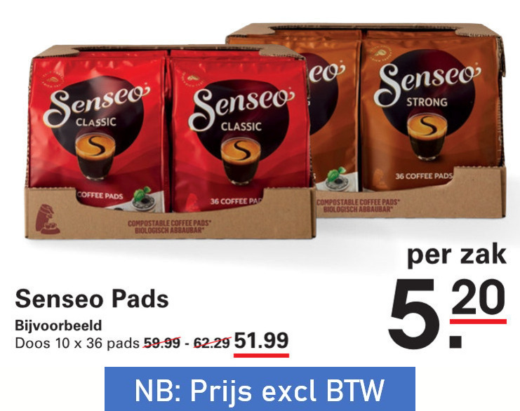 douwe egberts senseo koffiepads 10 36 classic strong coffee pads biologisch doos zak folder aanbieding bij Sligro Douwe Egberts Senseo koffiepad folder aanbieding bij Sligro - details