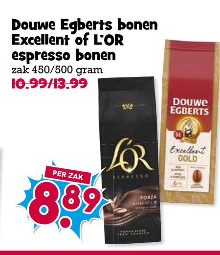 douwe egberts l or koffiebonen bonen excellent espresso zak 450 500 expresso forza week gold folder aanbieding bij Boons Markt Douwe Egberts koffiebonen folder aanbieding bij Boons Markt - details