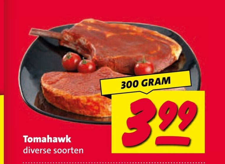 barbecuevlees 300 tomahawk soorten folder aanbieding bij Nettorama