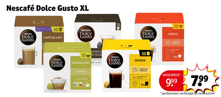 nescafe dolce gusto capsules 5 15 30 100 xl premio club mcafee lait cappuccino lungo balanced roasty spicy colombia round silky suggestion responsibly sourced coffee nutri score grande 30x intensity bica electron folder aanbieding bij Kruidvat Nescafe dolce gusto capsules folder aanbieding bij Kruidvat - details