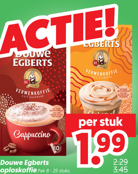 Douwe Egberts   oploskoffie folder aanbieding bij  Dekamarkt - details