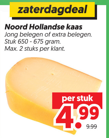 kaas 2 hollandse jong belegen stuk stuks folder aanbieding bij Dekamarkt