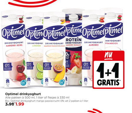 Optimel   drinkyoghurt folder aanbieding bij  Jumbo - details