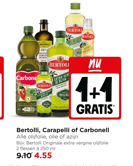 bertolli carapelli carbonell olijfolie 1 2 100 250 500 pers nieuwe fles bio vergin ml olive olio vergine oliva salades pour original originale pal bak le mild huile classico olie azijn flessen folder aanbieding bij Jumbo Bertolli olijfolie folder aanbieding bij Jumbo - details