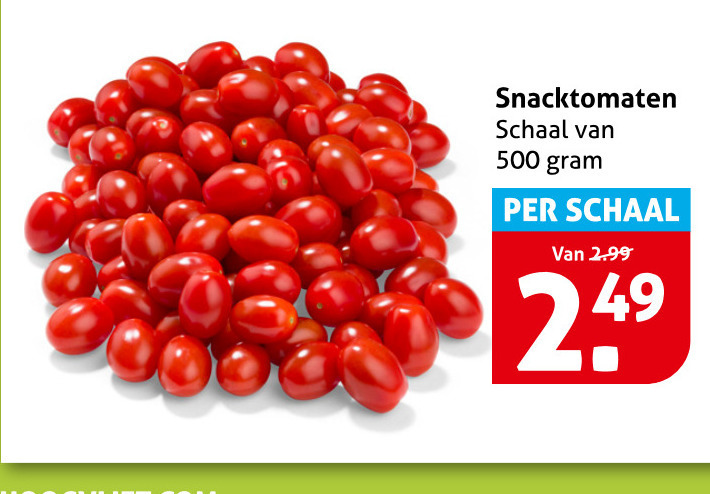 cherry tomaten 500 snacktomaten schaal folder aanbieding bij Hoogvliet