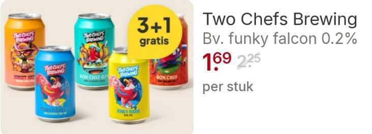 speciaalbieren 1 3 225 two chips bon chef chefs brewing funky falcon stuk folder aanbieding bij Picnic
