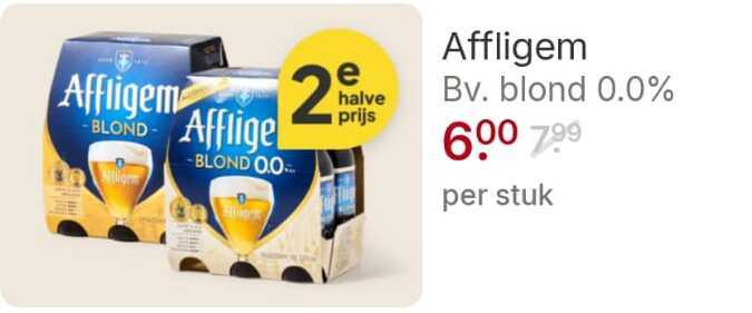 affligem speciaalbieren 2 600 blond 0.0 halve stuk folder aanbieding bij Picnic Affligem speciaalbier folder aanbieding bij Picnic - details