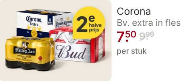 corona speciaalbieren 2 750 hertog jan bud halve fles stuk folder aanbieding bij Picnic Corona speciaalbier folder aanbieding bij Picnic - details