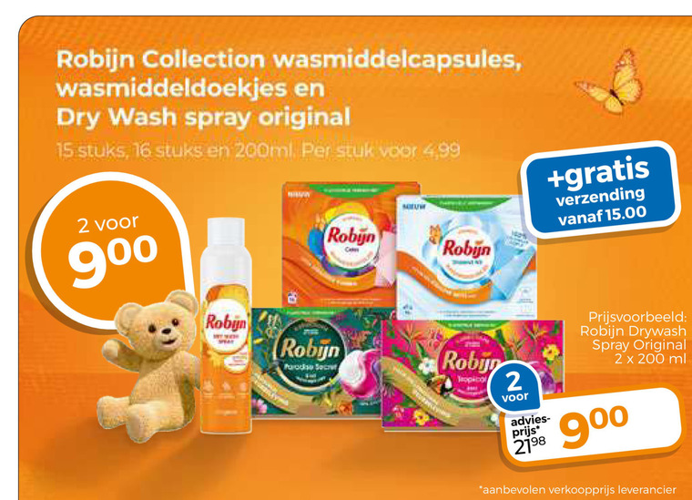 robijn wasmiddel 2 15 16 200 collection dry wash spray original stuks 200ml stuk 4 99 9 verzending robin ml folder aanbieding bij Trekpleister Robijn wasmiddel folder aanbieding bij Trekpleister - details