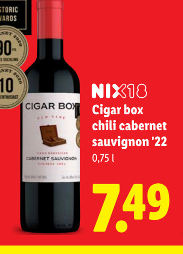 rode wijn 10 90 2020 awards suckling cigar box old cabernet sauvignon nix18 chili folder aanbieding bij Lidl